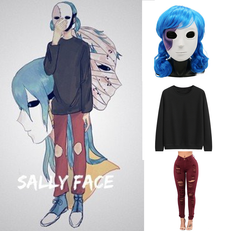 Black Face Mask Pack - Костюм для косплея Салли из аниме-игры,